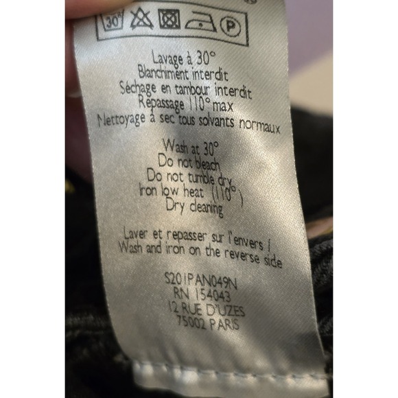 SEZANE Women Slim Parfait Heather Black Jeans Size 27 Button Fly READ DESC - Picture 14 of 16